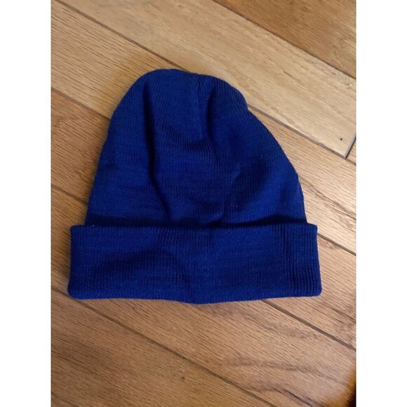 Set of 3 unisex pull on roll up stretch grey blue red beanie hats one size - Picture 5 of 7